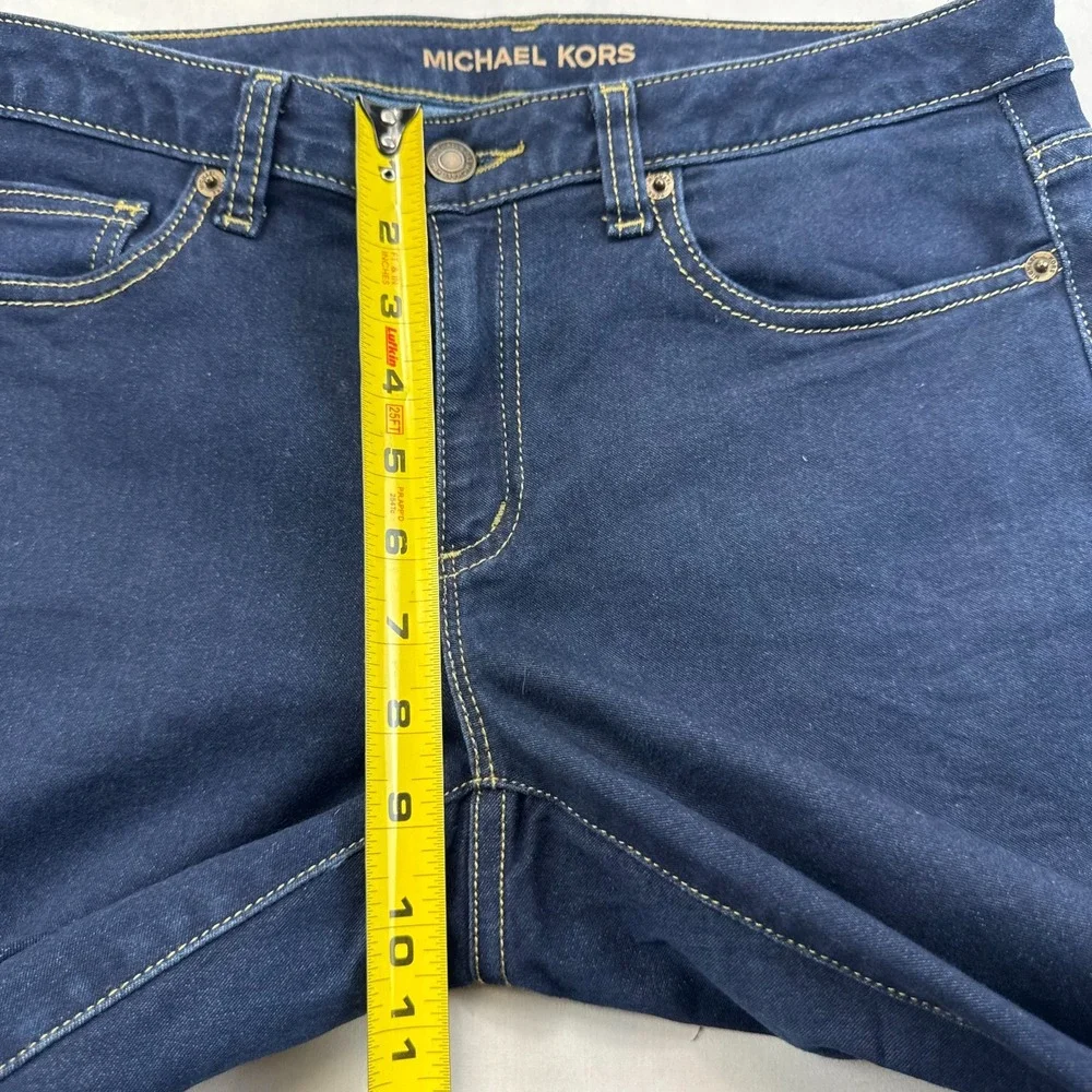 Michael Kors Izzy Cropped Skinny Jeans Womens 6 Blue Denim Dark Wash Streetwear